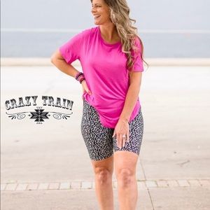 Crazy Biker Babe Shorts - Silver Leopard